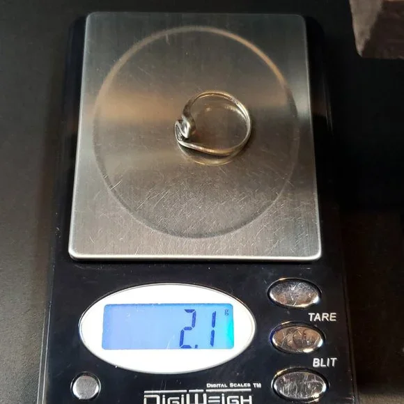 Size 7 925 Sterling Silver Slightly Rustic Double CZ Gem Ring - Picture 7 of 7